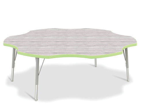 Berries® Six Leaf Activity Table - E-height - Driftwood Gray/Key Lime/Gray - MMEE Distributors