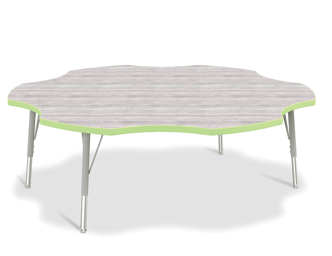 Berries® Six Leaf Activity Table - E-height - Driftwood Gray/Key Lime/Gray - MMEE Distributors
