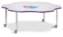 Load image into Gallery viewer, Berries® Six Leaf Activity Table - 60&quot;, Mobile - Gray/Purple/Gray - MMEE Distributors
