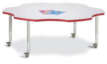 Load image into Gallery viewer, Berries® Six Leaf Activity Table - 60&quot;, Mobile - Gray/Red/Gray - MMEE Distributors
