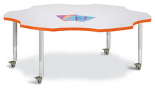 Load image into Gallery viewer, Berries® Six Leaf Activity Table - 60&quot;, Mobile - Gray/Orange/Gray - MMEE Distributors
