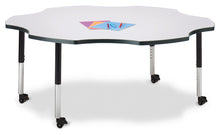 Load image into Gallery viewer, Berries® Six Leaf Activity Table - 60&quot;, Mobile - Gray/Black/Black - MMEE Distributors
