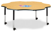 Load image into Gallery viewer, Berries® Six Leaf Activity Table - 60&quot;, Mobile - Gray/Purple/Gray - MMEE Distributors
