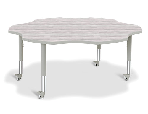 Berries® Six Leaf Activity Table - Mobile - Driftwood Gray/Gray/Gray - MMEE Distributors