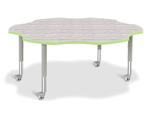 Berries® Six Leaf Activity Table - Mobile - Driftwood Gray/Key Lime/Gray - MMEE Distributors