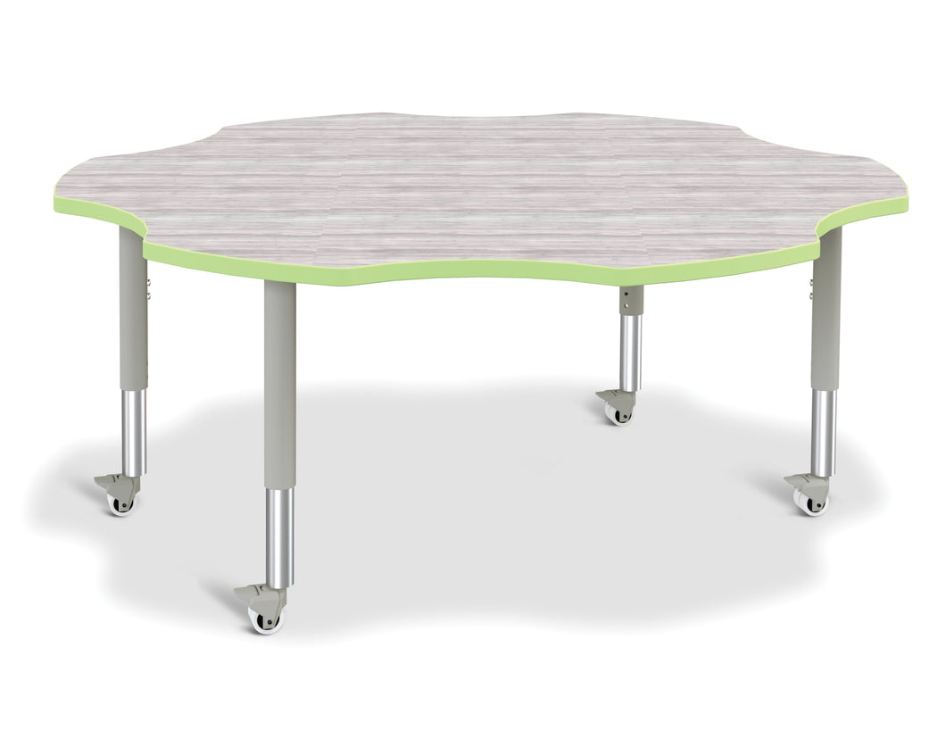 Berries® Six Leaf Activity Table - Mobile - Driftwood Gray/Key Lime/Gray - MMEE Distributors