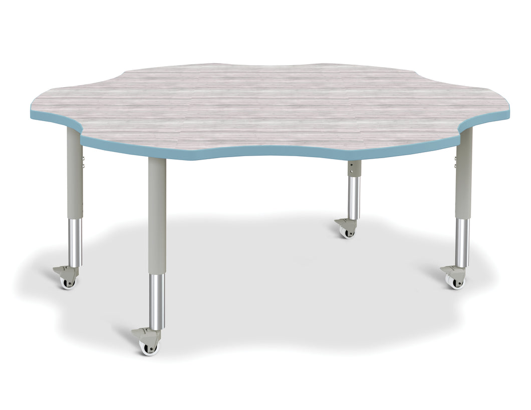 Berries® Six Leaf Activity Table - Mobile - Driftwood Gray/Coastal Blue/Gray - MMEE Distributors