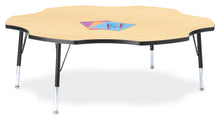 Load image into Gallery viewer, Berries® Six Leaf Activity Table - 60&quot;, T-height - Maple/Black/Black - MMEE Distributors
