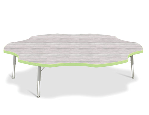 Berries® Six Leaf Activity Table - T-height - Driftwood Gray/Key Lime/Gray - MMEE Distributors
