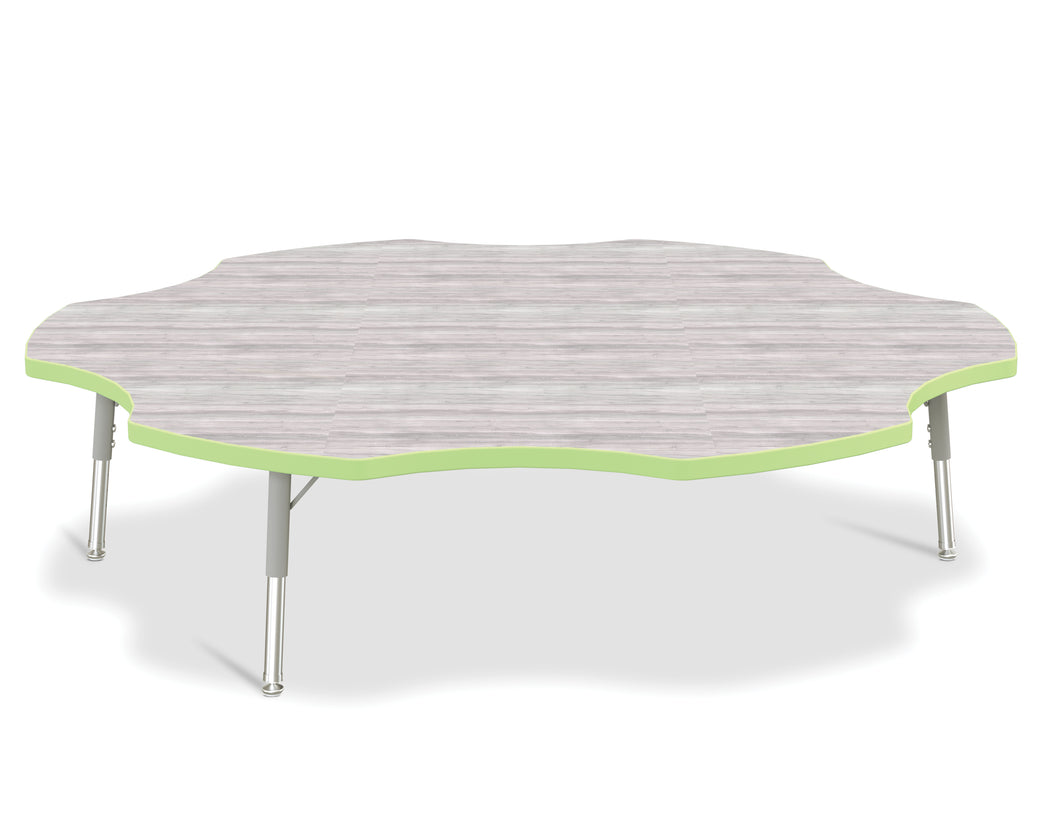 Berries® Six Leaf Activity Table - T-height - Driftwood Gray/Key Lime/Gray - MMEE Distributors