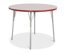 Load image into Gallery viewer, Berries® Round Activity Table - 42&quot; Diameter, A-height - Gray/Red/Gray - MMEE Distributors
