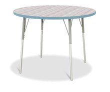 Load image into Gallery viewer, Berries® Round Activity Table - 42&quot; Diameter, A-height - Driftwood Gray/Coastal Blue/Gray - MMEE Distributors
