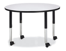 Load image into Gallery viewer, Berries® Round Activity Table - 42&quot; Diameter, Mobile - Gray/Black/Black - MMEE Distributors
