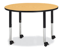 Load image into Gallery viewer, Berries® Round Activity Table - 42&quot; Diameter, Mobile - Gray/Purple/Gray - MMEE Distributors

