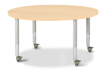 Load image into Gallery viewer, Berries® Round Activity Table - 42&quot; Diameter, Mobile - Maple/Maple/Gray - MMEE Distributors
