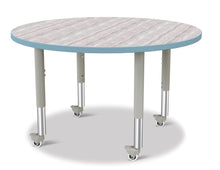 Load image into Gallery viewer, Berries® Round Activity Table - 42&quot; Diameter, Mobile - Driftwood Gray/Coastal Blue/Gray - MMEE Distributors
