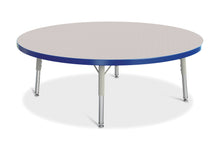 Load image into Gallery viewer, Berries® Round Activity Table - 42&quot; Diameter, T-height - Gray/Blue/Gray - MMEE Distributors
