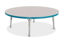 Load image into Gallery viewer, Berries® Round Activity Table - 42&quot; Diameter, T-height - Gray/Teal/Gray - MMEE Distributors
