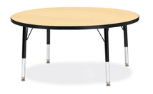 Load image into Gallery viewer, Berries® Round Activity Table - 42&quot; Diameter, T-height - Maple/Black/Black - MMEE Distributors
