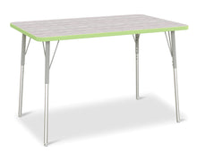 Load image into Gallery viewer, Berries® Rectangle Activity Table - 30&quot; X 48&quot;, A-height - Driftwood Gray/Key Lime/Gray - MMEE Distributors
