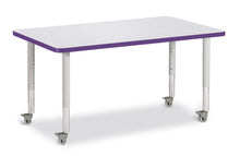 Load image into Gallery viewer, Berries® Rectangle Activity Table - 30&quot; X 48&quot;, Mobile - Gray/Purple/Gray - MMEE Distributors
