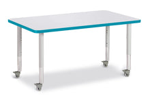 Load image into Gallery viewer, Berries® Rectangle Activity Table - 30&quot; X 48&quot;, Mobile - Gray/Teal/Gray - MMEE Distributors
