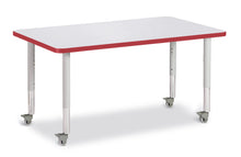 Load image into Gallery viewer, Berries® Rectangle Activity Table - 30&quot; X 48&quot;, Mobile - Gray/Red/Gray - MMEE Distributors
