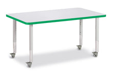Load image into Gallery viewer, Berries® Rectangle Activity Table - 30&quot; X 48&quot;, Mobile - Gray/Green/Gray - MMEE Distributors

