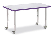 Load image into Gallery viewer, Berries® Rectangle Activity Table - 24&quot; X 36&quot;, Mobile - Gray/Purple/Gray - MMEE Distributors
