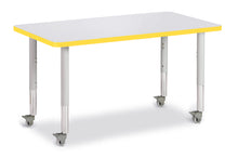Load image into Gallery viewer, Berries® Rectangle Activity Table - 24&quot; X 36&quot;, Mobile - Gray/Yellow/Gray - MMEE Distributors
