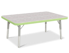 Load image into Gallery viewer, Berries® Rectangle Activity Table - 24&quot; X 36&quot;, T-height - Driftwood Gray/Key Lime/Gray - MMEE Distributors
