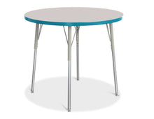 Load image into Gallery viewer, Berries® Round Activity Table - 36&quot; Diameter, A-height - Gray/Teal/Gray - MMEE Distributors

