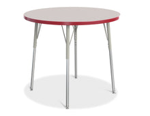 Load image into Gallery viewer, Berries® Round Activity Table - 36&quot; Diameter, A-height - Gray/Red/Gray - MMEE Distributors
