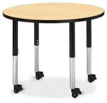 Load image into Gallery viewer, Berries® Round Activity Table - 36&quot; Diameter, Mobile - Gray/Purple/Gray - MMEE Distributors
