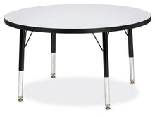 Load image into Gallery viewer, Berries® Round Activity Table - 36&quot; Diameter, T-height - Gray/Black/Black - MMEE Distributors
