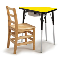 Load image into Gallery viewer, Berries® Tall Trapezoid Desk - Yellow/Black/Black - MMEE Distributors
