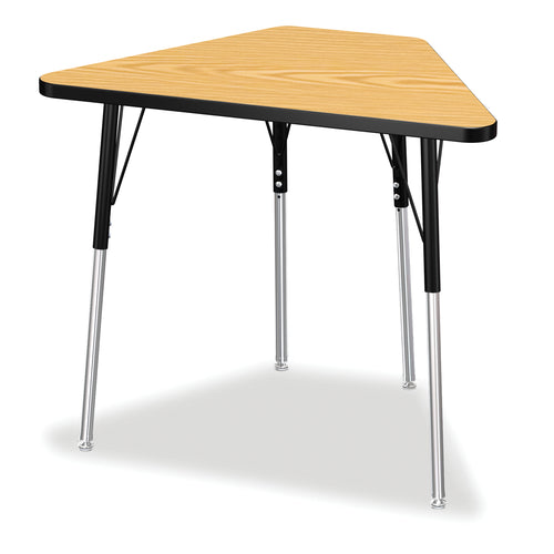 Berries® Tall Trapezoid Desk - Oak/Black/Black - MMEE Distributors