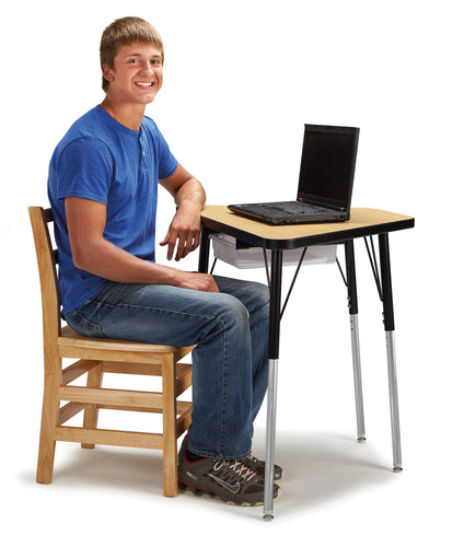 Berries® Tall Trapezoid Desk - Maple/Black/Black - MMEE Distributors