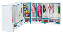 Load image into Gallery viewer, Rainbow Accents® Toddler Corner Coat Locker with Step - without Trays - Orange - MMEE Distributors

