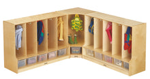 Load image into Gallery viewer, Jonti-Craft® Toddler 5 Section Coat Locker with Step - with Clear Cubbie-Trays - MMEE Distributors
