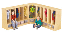 Load image into Gallery viewer, Jonti-Craft® Toddler Corner Coat Locker with Step - with Clear Cubbie-Trays - MMEE Distributors

