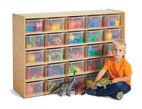 Young Time® 25 Cubbie-Tray Storage - with Clear Bins - MMEE Distributors