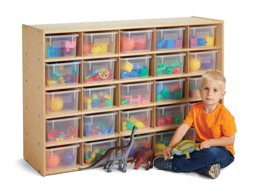Young Time® 25 Cubbie-Tray Storage - with Clear Bins - MMEE Distributors