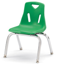 Load image into Gallery viewer, Berries® Stacking Chairs with Chrome-Plated Legs - 12&quot; Ht - Set of 6 - Green - MMEE Distributors
