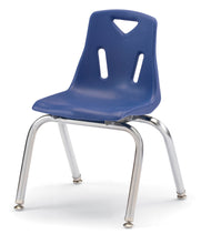 Load image into Gallery viewer, Berries® Stacking Chair with Chrome-Plated Legs - 14&quot; Ht - Blue - MMEE Distributors
