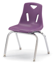 Load image into Gallery viewer, Berries® Stacking Chair with Chrome-Plated Legs - 16&quot; Ht - Purple - MMEE Distributors
