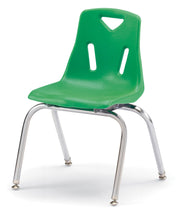 Load image into Gallery viewer, Berries® Stacking Chairs with Chrome-Plated Legs - 16&quot; Ht - Set of 6 - Blue - MMEE Distributors
