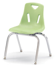 Load image into Gallery viewer, Berries® Stacking Chair with Chrome-Plated Legs - 16&quot; Ht - Key Lime - MMEE Distributors
