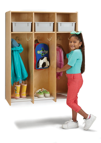 Jonti-Craft® 3 Section Hanging Locker - with Platinum Tubs - MMEE Distributors