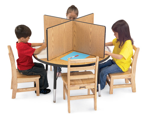 Berries® Study Carrel - 6 Carrels - Standard - Oak/Black - MMEE Distributors